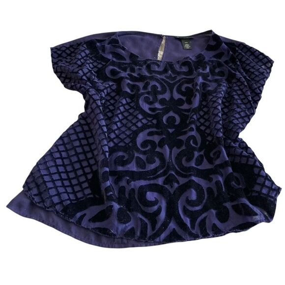 Lane Bryant Cap Sleeve Burnout Blouse 18/20 - Picture 5 of 5